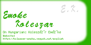 emoke koleszar business card